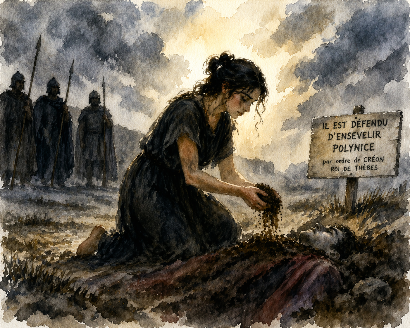 Antigone enterre son frère Polynice